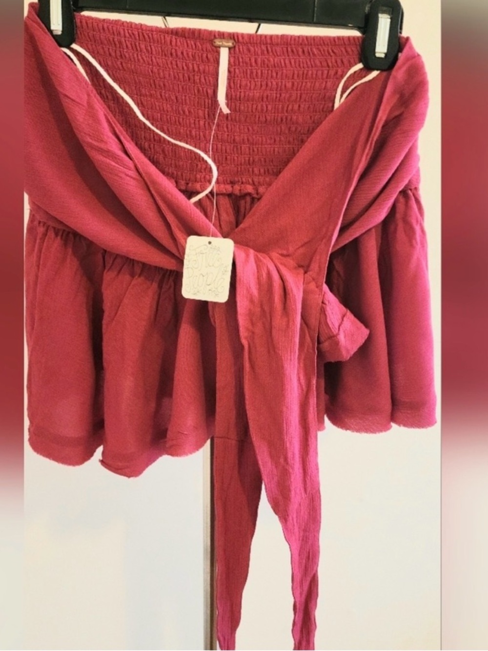 Free People Raspberry Ruffled Halter Top - Picture 5 of 6